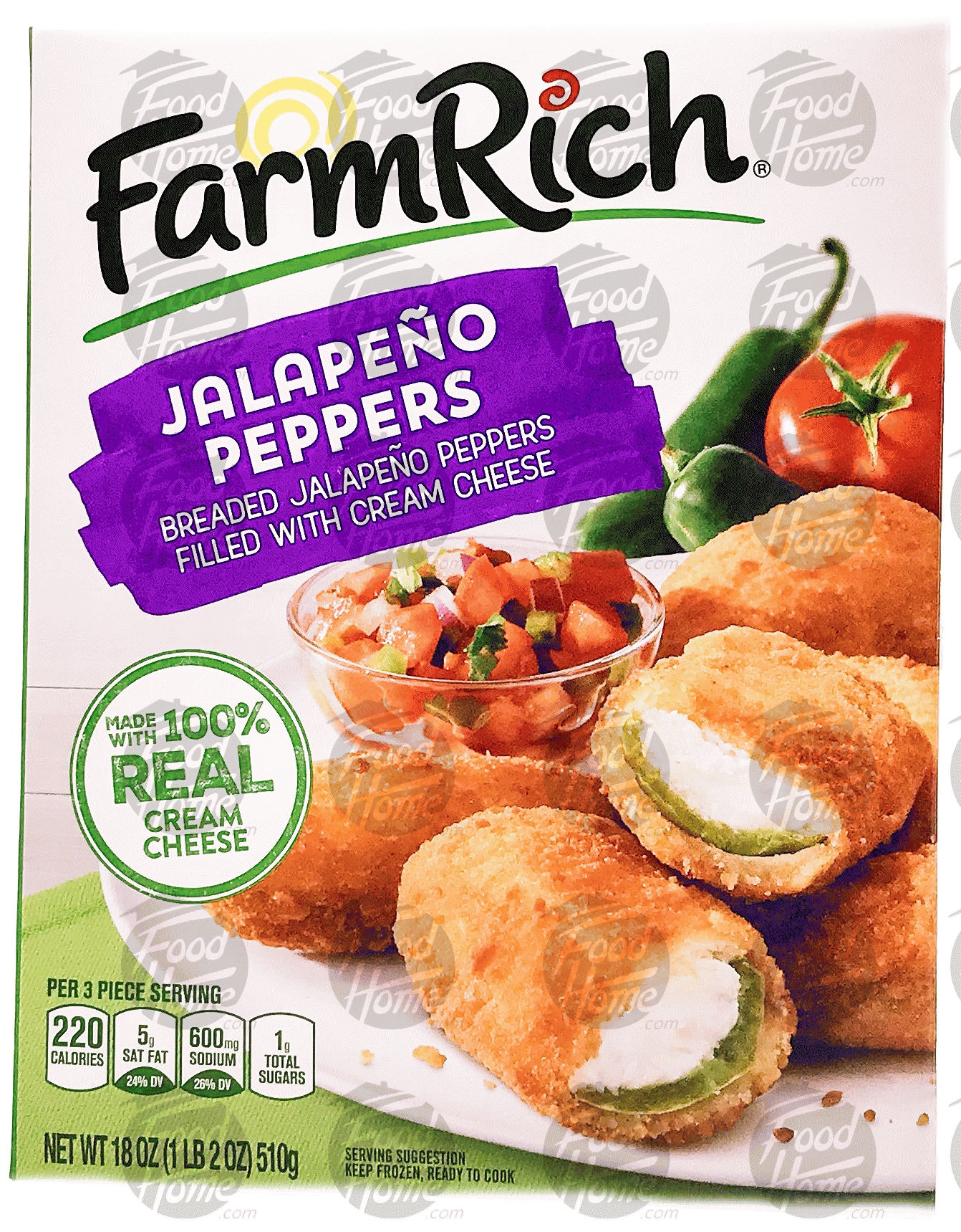 Farm Rich  jalapeno peppers, frozen box Full-Size Picture